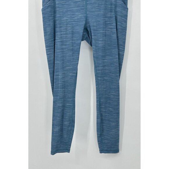 LULULEMON leggings power thru high rise 25" heathered capture blue workout 8 - Picture 7 of 11